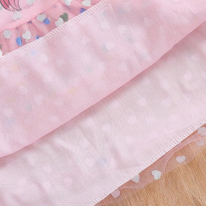 New Girls Dress Summer Short-Sleeved Princess Dress Children's Clothing Children's Gauze Skirt Girl Skirt Hunter Witch Group