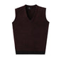 V-Neck New Middle-Aged Wool Vest Gentleman Men's Pullover Knitted Vest Business Knitted Knitwear Sleeveless Men