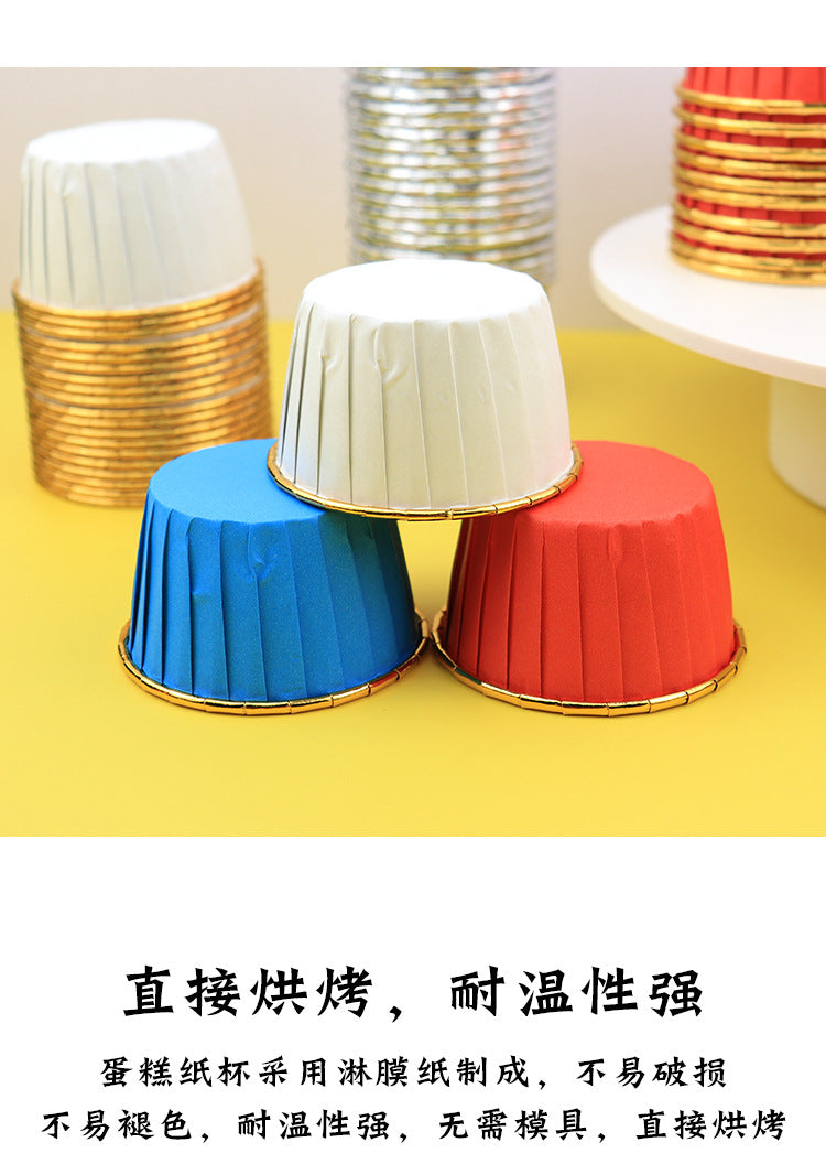 Large Maffin Cup Roll-up Cupcake Cups Golden Silver Cake Cups Maffin Baking Maffin Cup