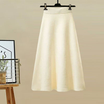 Autumn and Winter Women's Suit 2025 New Design High-Neck Knitted Sweater and Slimming Skirt Two-Piece Set