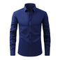 Cross-Border Lightweight Stretchy Plus-Size Men's Shirts, Wrinkle-Resistant Long-Sleeve Shirts, Amazon Cardigan Long-Sleeve Shirts for Men