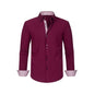 Cross-Border Four-Way Stretch Men's Shirt Polka Dot Color Matching Design Double-Breasted Shirt Men's Amazon Hot Style