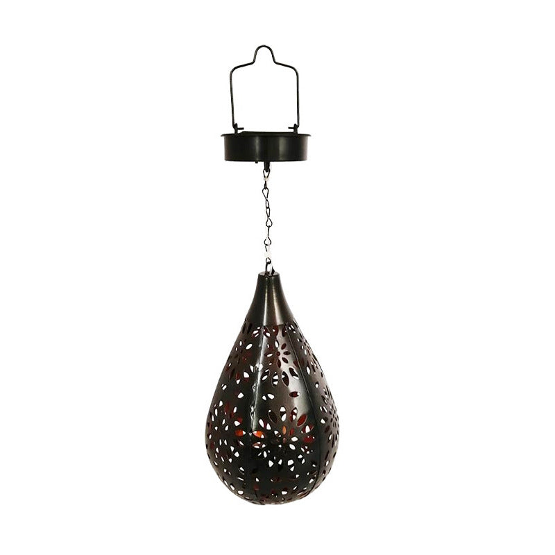 Cross-Border Iron Solar Light Pendant Drop-Shaped Garden Light Outdoor Light Garden Decorative Light Led Manufacturer Supply