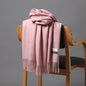 2025 Autumn and Winter Sky Pure Color Imitation Cashmere Scarf Single Color Thickeneded Warm Shawl New Candy Color Taobao Dropshipping