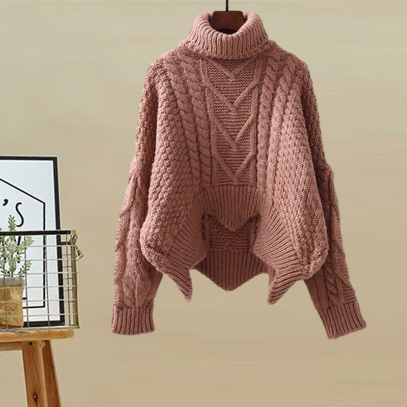 Autumn and Winter Women's Suit 2025 New Design High-Neck Knitted Sweater and Slimming Skirt Two-Piece Set