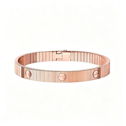 New Style Striped Screw Bracelet, Stainless Steel Plated with 18K Gold, Waterproof, Non-Fading, Titanium Steel High-End Luxury Bracelet