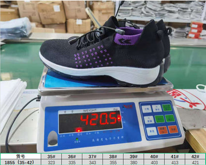 2025 Cross-Border New Large-Size Fly-Knit Mesh Shoes Trendy Mom Shoes Fashionable Sock Shoes Breathable Sports Women's Shoes