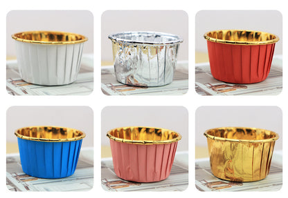 Large Maffin Cup Roll-up Cupcake Cups Golden Silver Cake Cups Maffin Baking Maffin Cup