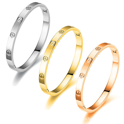 European and American cross-border stainless steel cross nail bracelet fashion all-match titanium steel bracelet men and women fashion bracelet wholesale