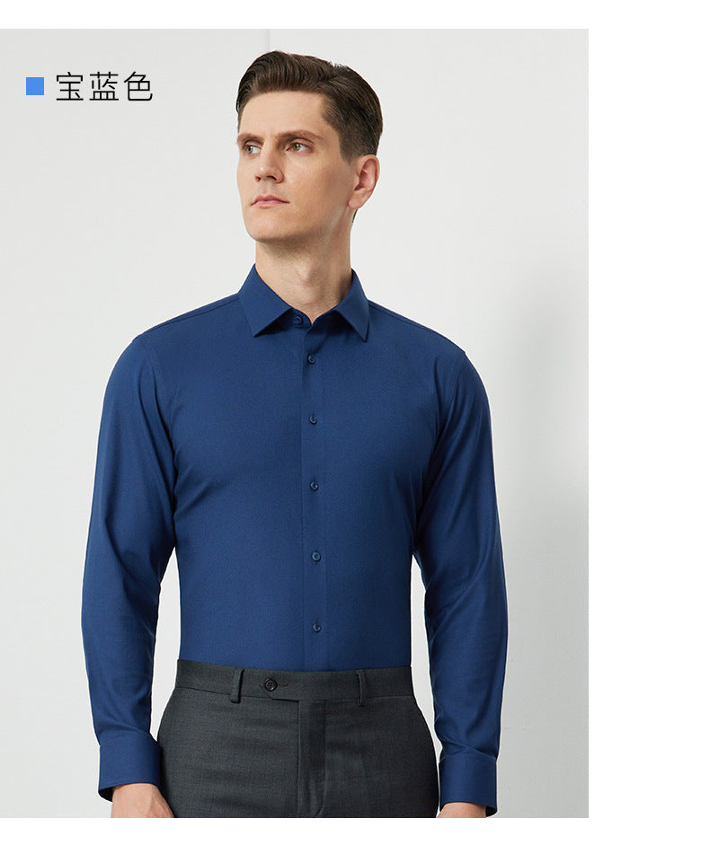Men's Long-Sleeved Shirt Made of Sheep Wool, Machine Washable, Autumn and Winter 2025, Modal Thickened, Business High-End Casual Shirt