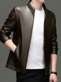 Innoobani | Popular Men's Stand Collar Ecological Leather Jacket High Quality Leather Jacket Men's Jacket | Thin and Thick Optional 2336