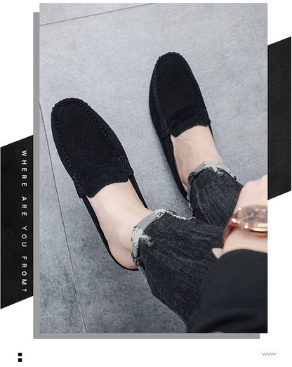 Men's Beanie Shoes, Half-Cup Breathable Toe-Toe Slip-Ons, Slip-On Half-Slippers, Men's Heelless Loafers for Men