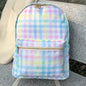 Cross-border Backpack Nylon Waterproof Rainbow Plaid Backpack Advanced Sense Niche Design Large Capacity Portable Backpack
