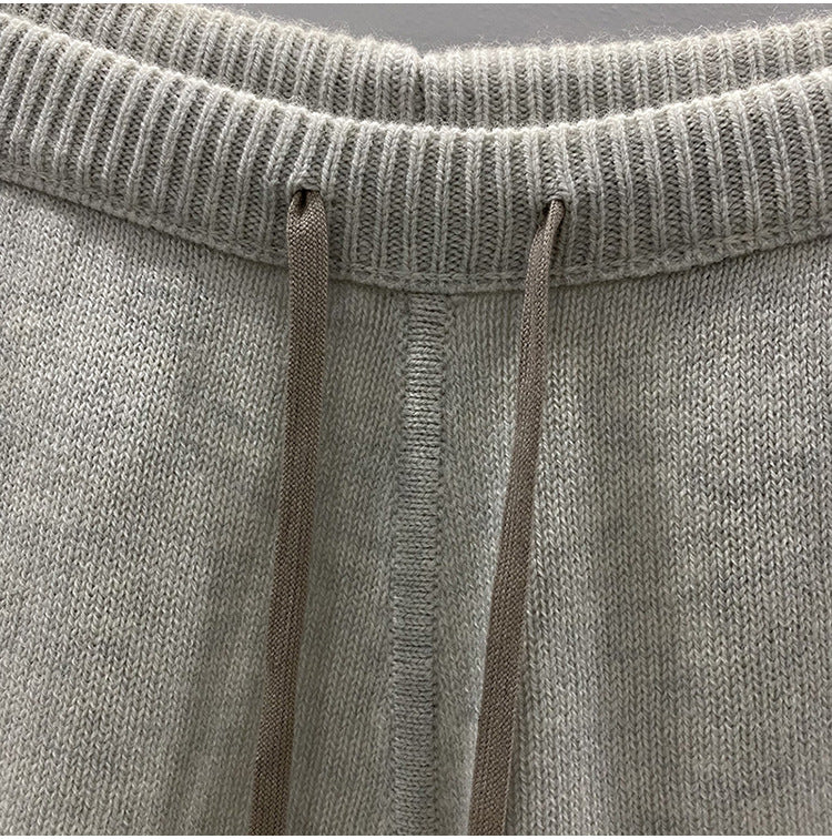 Men’s Dark Style Wool Knit Shorts – Black & Gray Casual Fashion Shorts, Comfortable Stylish Everyday Wear