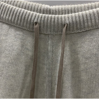 Men’s Dark Style Wool Knit Shorts – Black & Gray Casual Fashion Shorts, Comfortable Stylish Everyday Wear