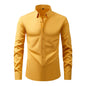 Cross-Border Lightweight Stretchy Plus-Size Men's Shirts, Wrinkle-Resistant Long-Sleeve Shirts, Amazon Cardigan Long-Sleeve Shirts for Men