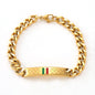 Cross-border stainless steel men's bracelet with red and green tape ring steel gold and black three color jewelry in stock wholesale