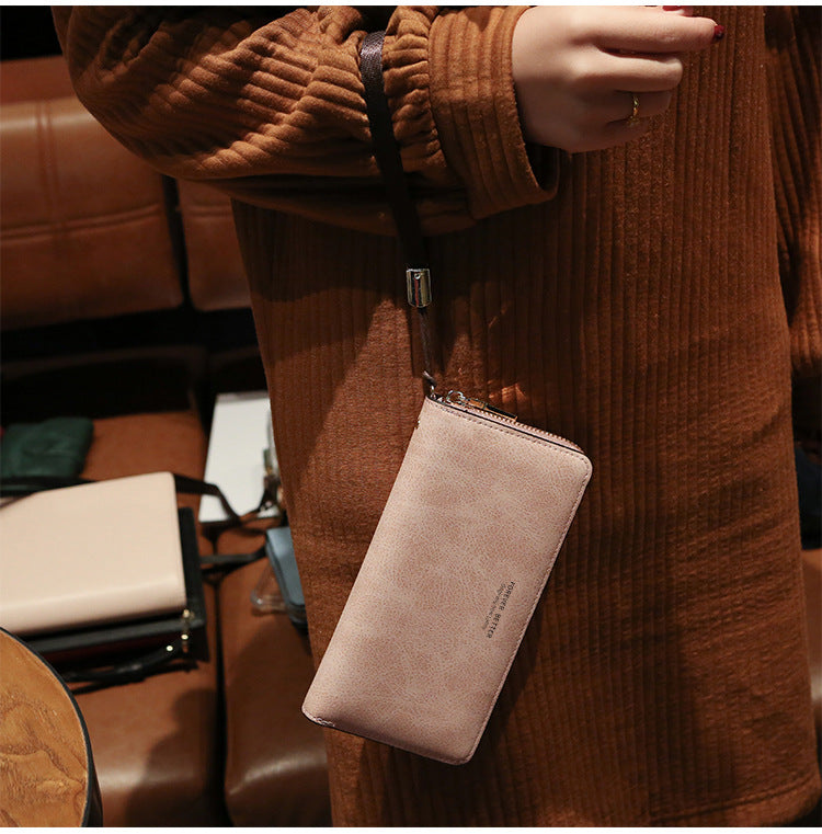 Lonny Women's Hand-Held Long Wallet Korean Style Handbag Multi-Functional Card Holder Mobile Phone Bag Coin Purse Women's Wallet