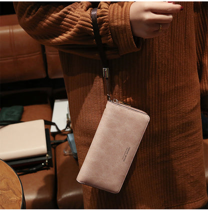 Lonny Women's Hand-Held Long Wallet Korean Style Handbag Multi-Functional Card Holder Mobile Phone Bag Coin Purse Women's Wallet