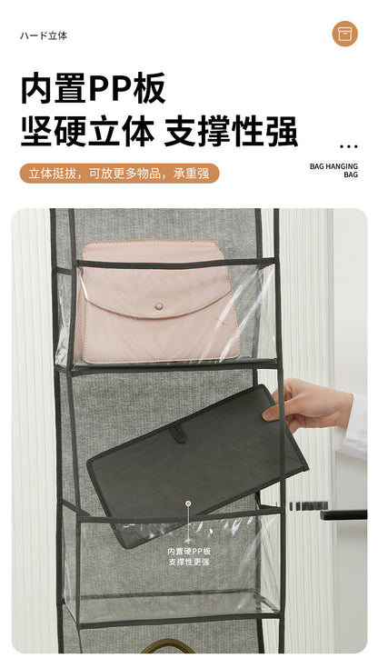 Wall-Mounted Storage Hanging Bag Behind the Door, Multi-Layered Dormitory Storage, Multifunctional Clothing and Toy Plastic Bag Storage Bag