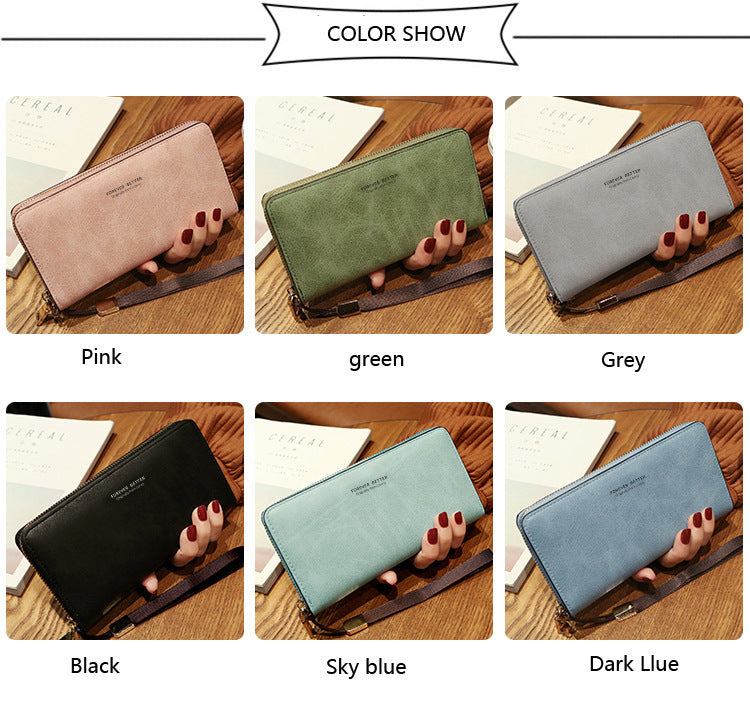 Lonny Women's Hand-Held Long Wallet Korean Style Handbag Multi-Functional Card Holder Mobile Phone Bag Coin Purse Women's Wallet