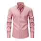 Cross-Border Lightweight Stretchy Plus-Size Men's Shirts, Wrinkle-Resistant Long-Sleeve Shirts, Amazon Cardigan Long-Sleeve Shirts for Men