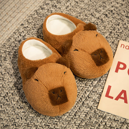 Cartoon Warm Teddy Bear Slippers Cute Little Bear Cotton Shoes Oversized Bear Indoor Home Shoes Winter Plush Wool Warm