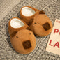 Cartoon Warm Teddy Bear Slippers Cute Little Bear Cotton Shoes Oversized Bear Indoor Home Shoes Winter Plush Wool Warm