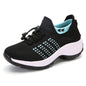 2025 Cross-Border New Large-Size Fly-Knit Mesh Shoes Trendy Mom Shoes Fashionable Sock Shoes Breathable Sports Women's Shoes