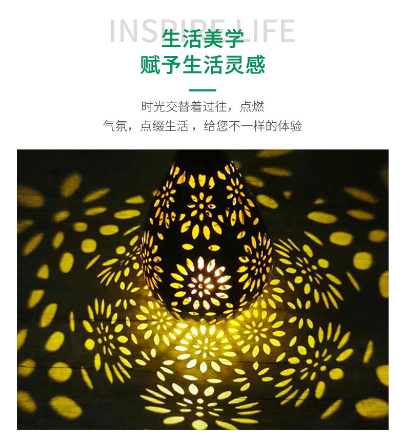 Cross-Border Iron Solar Light Pendant Drop-Shaped Garden Light Outdoor Light Garden Decorative Light Led Manufacturer Supply