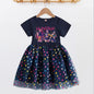 New Girls Dress Summer Short-Sleeved Princess Dress Children's Clothing Children's Gauze Skirt Girl Skirt Hunter Witch Group