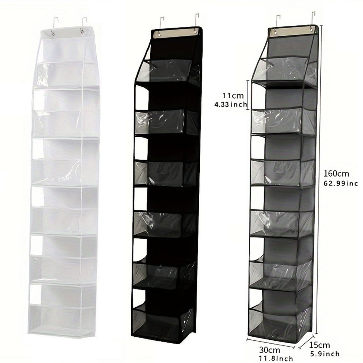 Wall-Mounted Storage Hanging Bag Behind the Door, Multi-Layered Dormitory Storage, Multifunctional Clothing and Toy Plastic Bag Storage Bag