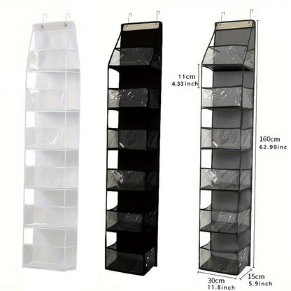 Wall-Mounted Storage Hanging Bag Behind the Door, Multi-Layered Dormitory Storage, Multifunctional Clothing and Toy Plastic Bag Storage Bag