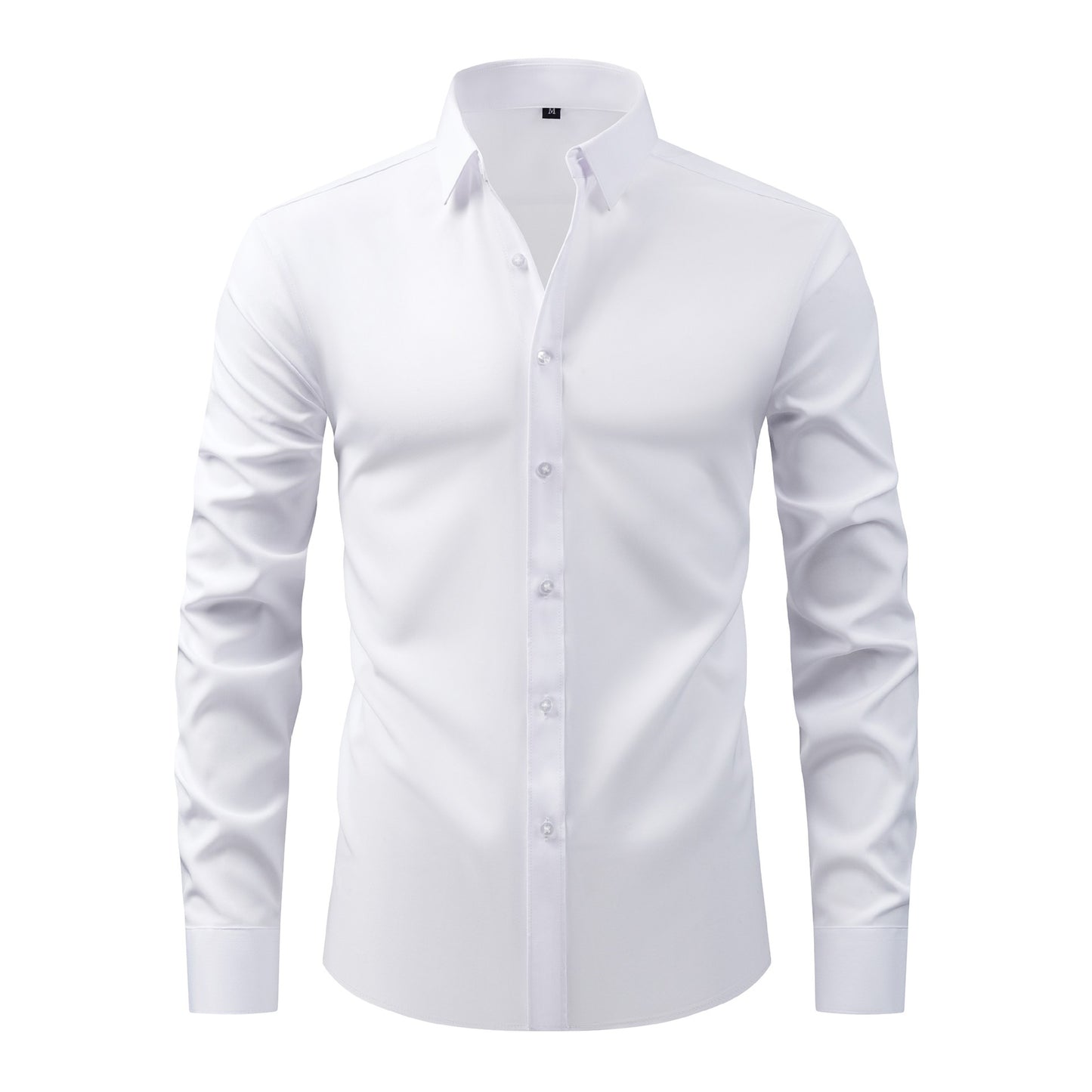 Cross-Border Four-Way Stretch Shirt Men's Shirt Wrinkle-Free and Anti-Wrinkle Amazon Export Thin Cardigan Long-Sleeved Shirt for Men