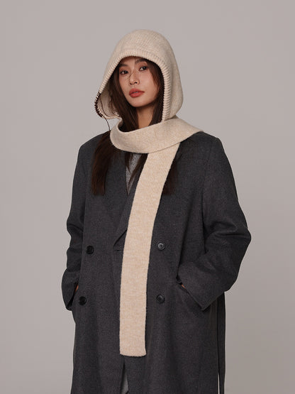 Autumn and winter new high-grade balaclava cap women's outer tie thick knitted warm earmuffs wool hat
