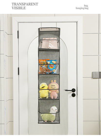 Wall-Mounted Storage Hanging Bag Behind the Door, Multi-Layered Dormitory Storage, Multifunctional Clothing and Toy Plastic Bag Storage Bag