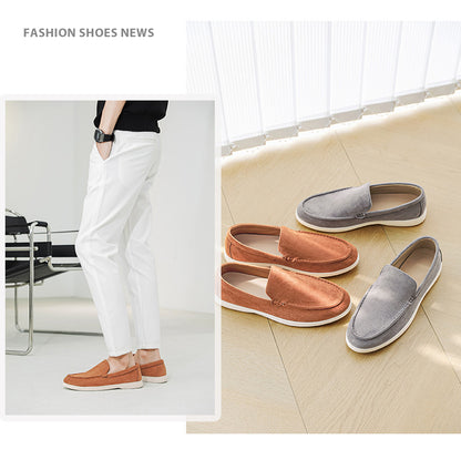 2025 New Men's Suede Beans Shoes Slip-on Lazy Loafers Casual Men's Shoes for B- 2