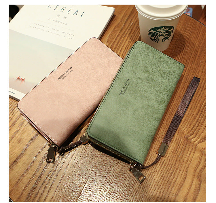 Lonny Women's Hand-Held Long Wallet Korean Style Handbag Multi-Functional Card Holder Mobile Phone Bag Coin Purse Women's Wallet