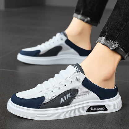 Men’s Breathable Leather Slip-On Shoes – Hollow-Out Perforated Summer Business Casual Loafers, Soft & Comfortable Low-Top Footwear