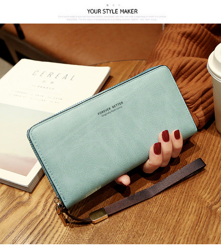 Lonny Women's Hand-Held Long Wallet Korean Style Handbag Multi-Functional Card Holder Mobile Phone Bag Coin Purse Women's Wallet