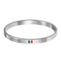 Cross-border stainless steel men's bracelet with red and green tape ring steel gold and black three color jewelry in stock wholesale