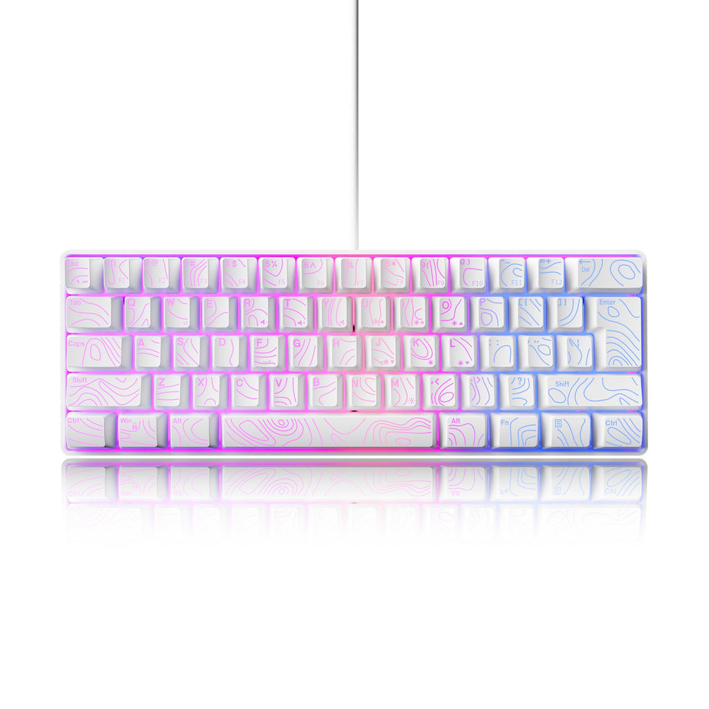 61 key RGB game wired keyboard mouse suit colorful MINI non-mechanical film black and white computer keyboard
