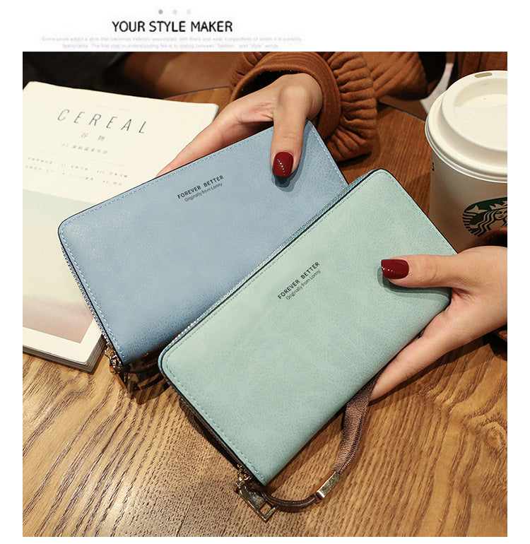 Lonny Women's Hand-Held Long Wallet Korean Style Handbag Multi-Functional Card Holder Mobile Phone Bag Coin Purse Women's Wallet