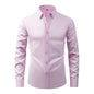 Cross-Border Four-Way Stretch Shirt Men's Shirt Wrinkle-Free and Anti-Wrinkle Amazon Export Thin Cardigan Long-Sleeved Shirt for Men