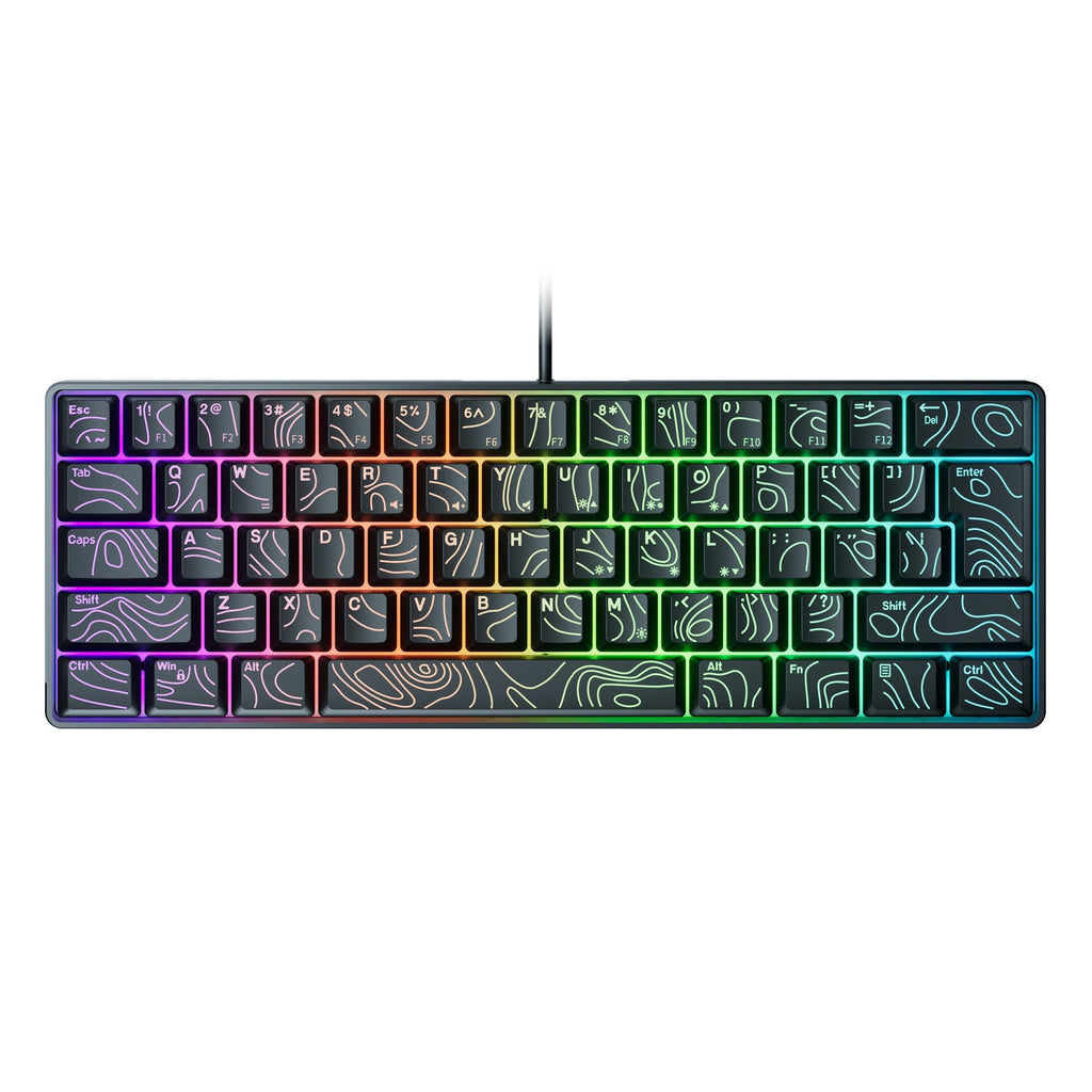 61 key RGB game wired keyboard mouse suit colorful MINI non-mechanical film black and white computer keyboard