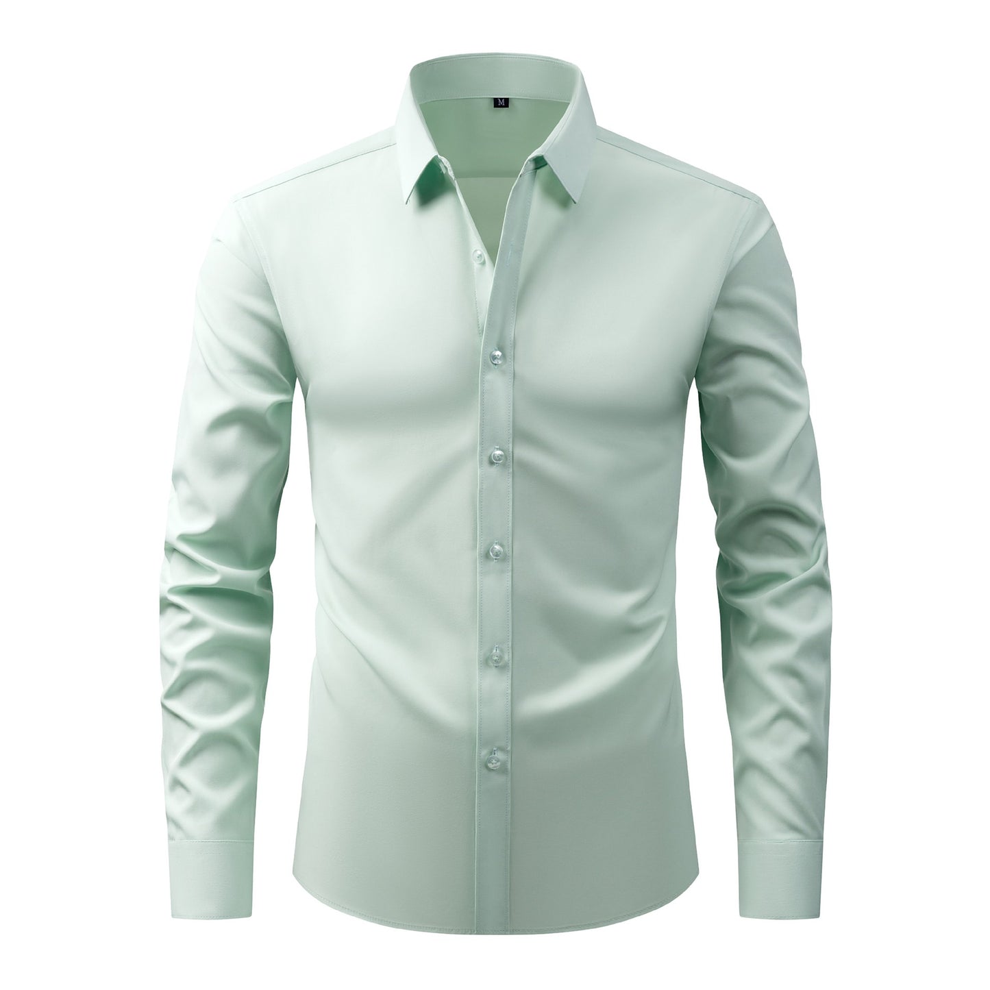 Cross-Border Four-Way Stretch Shirt Men's Shirt Wrinkle-Free and Anti-Wrinkle Amazon Export Thin Cardigan Long-Sleeved Shirt for Men