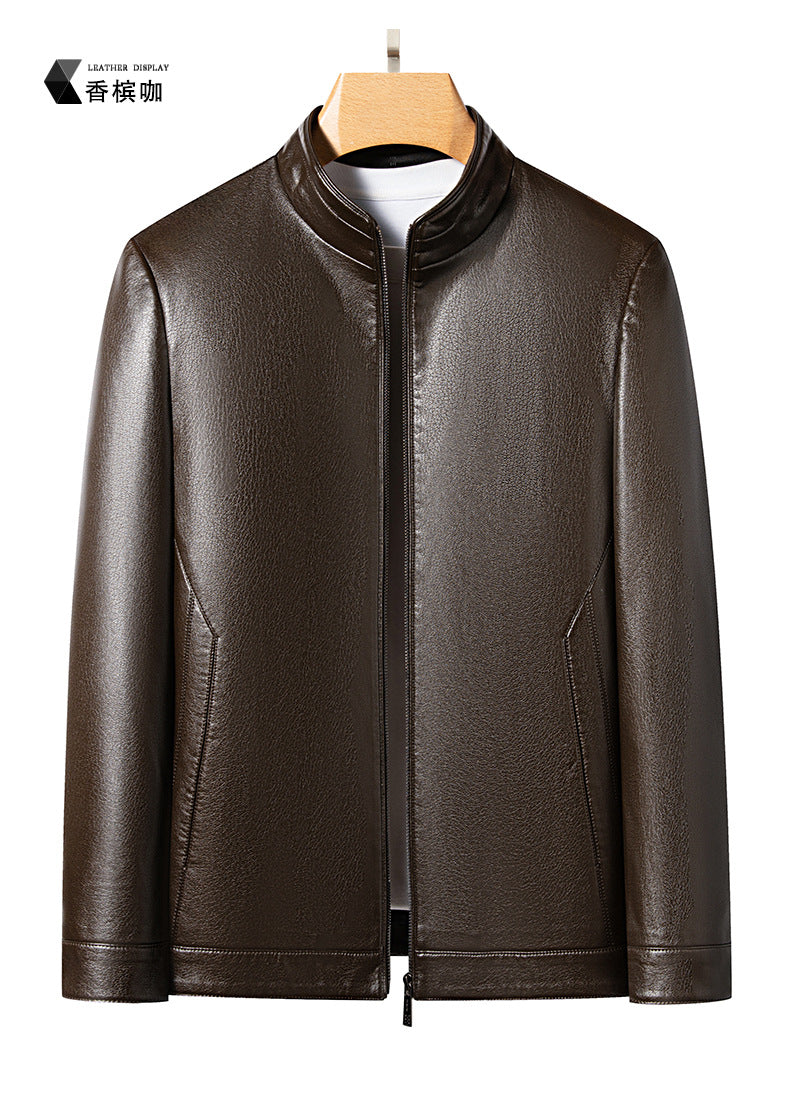 Innoobani | Popular Men's Stand Collar Ecological Leather Jacket High Quality Leather Jacket Men's Jacket | Thin and Thick Optional 2336