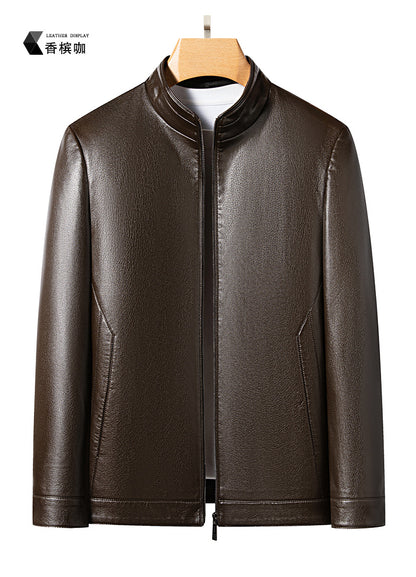 Innoobani | Popular Men's Stand Collar Ecological Leather Jacket High Quality Leather Jacket Men's Jacket | Thin and Thick Optional 2336