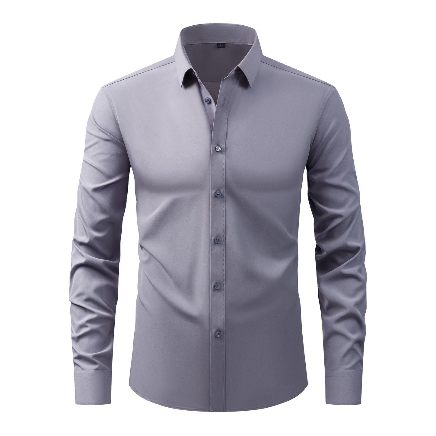 Cross-Border Four-Way Stretch Shirt Men's Shirt Wrinkle-Free and Anti-Wrinkle Amazon Export Thin Cardigan Long-Sleeved Shirt for Men