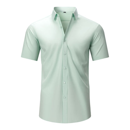 Cross-Border Four-Way Stretch Shirt Men's Shirt Wrinkle-Free and Anti-Wrinkle Amazon Export Thin Cardigan Long-Sleeved Shirt for Men